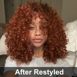 Julia Hair Reddish Brunette 4x0.75 Middle Part Lace Spiral Curl Bob Wig With Ringlets