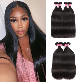 Julia Hair Products Unprocessed Natural Straight Human Hair Weave 4 Bundles
