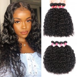 Julia Brazilian Water Wave Virgin Hair 4 Bundles Human Hair Water Wave Bundles Natural Color