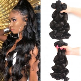 Julia Best Virgin Indian Remy Loose Wave Human Hair Bundles 4Pcs/pack