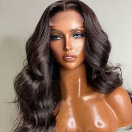 Julia Hair 13x4 HD Lace Frontal Body Wave Glueless Undetectable Lace Wigs Pre Plucked Hair Hairline Invisible Lace Human Hair Wig 180% Density
