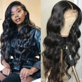 Julia Affordable 13X4 Lace Front Body Wave Wig 150% Density Pre Plucked Wig With Baby Hair