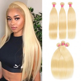 Julia Hair 613 Color Straight Hair Weaves 3 Bundles Blond Brazilian Straight Bundles Human Hair