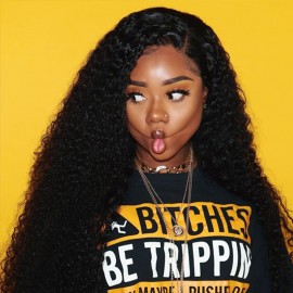 Julia 3pcs Virgin Human Curly Hair Weaves With Best Lace Frontal Closure 13x4
