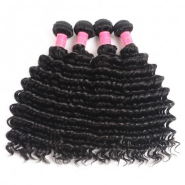 Julia 4Pcs/pack Virgin Deep Wave Brazilian Hair Real Brazilian Human Hair Bundles