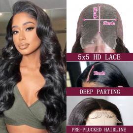 Julia Hair Pre-sale Invisible 5x5 HD Lace Closure Wigs Glueless Wigs Melted All Skin 13x4 Undetectable Transparent Lace Wig Human Hair With Baby Hair Around