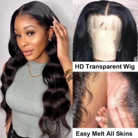 Julia 13x4 HD Lace Frontal Body Wave Wig Pre Plucked Hair Hairline 100% Human Hair Wig
