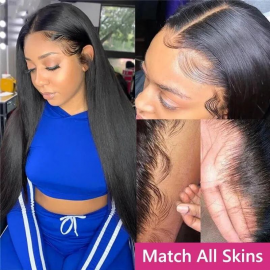 Julia Straight 200% Density 5X5 HD Lace Closure Wigs Full And Premium Transparent Lace Human Hair Wigs