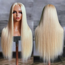 Julia 613 Blonde Color 5x5 HD Lace Glueless Wigs 180% Density Hair Pre Plucked Undetectable Transparent Lace Closure Straight Human Hair Wigs