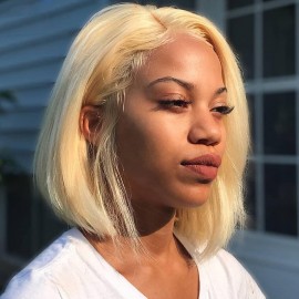 Julia 13x6 Lace Frontal Blonde Straight Human Hair Wigs Pre Plucked 10A Virgin Human Hair Wig With Baby Hair 613 Color