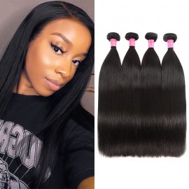 Julia 4pcs/pack Virgin Indian Straight Weave Pure Human Indian Human Hair Natural Color