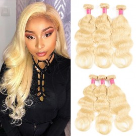 Julia Hair 613 Color Human Hair Bundles 3Pcs/Pack Brazilian Body Wave Hair Best Blond Human Hair Weaves