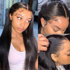 Julia Hair 13x4 HD Lace Glueless Wigs Smooth Straight Hair Pre Plucked Hairline UndetectableTransparent Lace wig Silky And Soft 150% Density