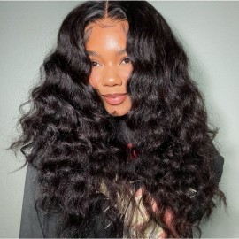 Julia Affordable Kinky Straight 4x4 Lace Closure Human Hair Wigs For Women 150% Density