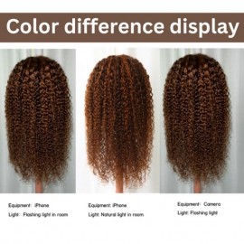 Julia Hair Affordable Piano Brown Highlight Curly Wig Honey Blonde Lace Front Wig Glueless Human Hair Wigs 150% Density