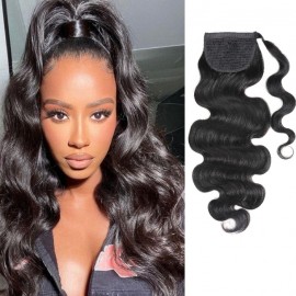 Julia Hair Natural Black Body Wave Long Weave Hair Ponytail 100% Human Hair Extension Hair Piece
