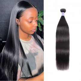 Julia Hair Natural Black 1 Bundle Straight Human Hair Weave Tangle Free Double Wefts Straight Bundle For Sale