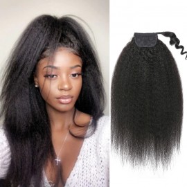 Julia Hair Kinky Straight Long Weave Ponytail 100% Human Hair Extension Hair Piece