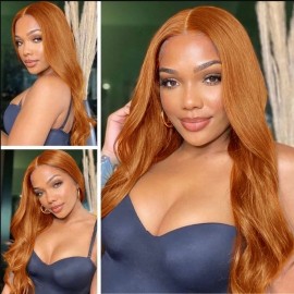 Julia Rich Brown Color Wigs 4x0.75 Lace Part Pre Plucked Body Wave Wigs 150% Density