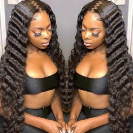 Julia Loose Deep Wave13*5 T Part Lace Wigs Pre Plucked Hairline Thick and Full Virgin Wig