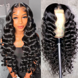 Julia Hair Spiral Loose Deep Wave Lace Front Wigs High Quality Bouncy Human Hair Wigs With Pre-plucked Natural Hairline