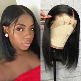 Julia Short Bob Human Hair Wig 13x4 Lace Front Wig 150% Density Brazilian Bob Wig Straight Hair