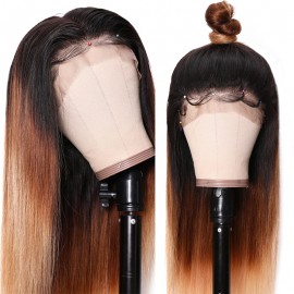Julia 1B/4/27 Color Long Ombre Straight Lace Fornt Wig 24 inch Flash Sale