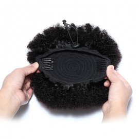 Julia Machine Made Afro Real Human Hair Ponytail Adjustable Drawstring Hair Extension