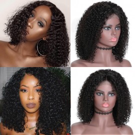 Julia Bob Curly Human Hair 10-14 Inch 150% Density Cute Short Bob Lace Front Wig Curly Hair