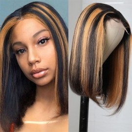 Julia Hair Ombre Balayage Highlight Color Bob Wigs With Baby Hair 4x4 Lace Part Wigs Flash Sale Wigs