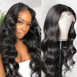 Julia Brazilian Human Hair 4x4 Lace Wig 7A Body Wave Wig With Natural Hairline Pre Plucked