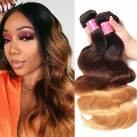 Julia Hair Monday Flash Sale 16" 18" 20" Ombre Body Wave Bundles 1B/4/27 Color