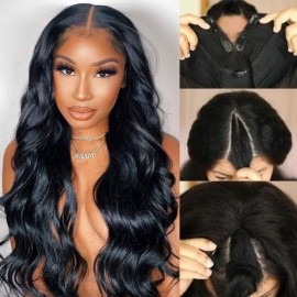 Julia Affordable Glueless V Part Body Wave Wig No Leave Out Natural Real Scalp Wigs Beginner Friendly