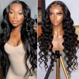 Julia Hair Body Wave 4x4 Lace Closure Wigs Affordable Wig With Baby Hair Human Hair Wigs Flash Sale