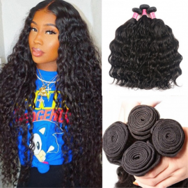 Julia Hair Natural Wave Virgin Hair 3 Bundles Brazilian Human Hair Weave Natural Black Color