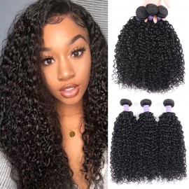 Julia Curly Human Hair Weaves Natural Black 3 Bundle Deals Brazilian Curly Hair