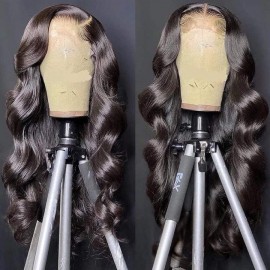 Julia Hair Body Wave Human Hair Wigs 13x4 Transparent Lace Front Wig Pre Plucked 150% 180% Density