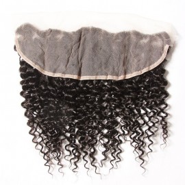 Julia 4 Bundles Curly Human Hair Weaves With 13x4 Ear To Ear Lace Frontal