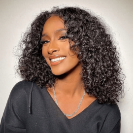 Flash Sale Jerry Curly Human Hair Lace Part Glueless Wigs #2 Color Hair