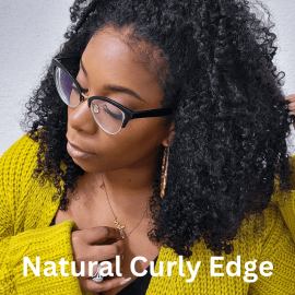 Julia Hair Healthy 4C Natural Texture Edges Kinky Curly 13x4 Lace Front Wig High Volume Glueless Human Hair Wigs With Pre-Plucked Hairline Wig For Women