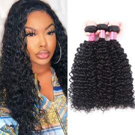Julia Human Virgin Indian Curly Hair Bundles Weave 3pcs/pack Natural Color