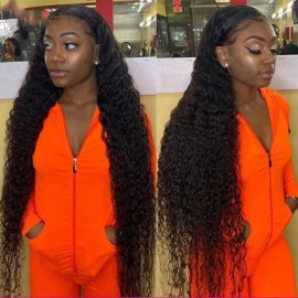 Julia Curly13x4 Transparent Lace Front Human Hair Wigs With 4*0.75 Lace Part Wigs Pre Plucked Best Brazilian Human Hair Wigs For Women
