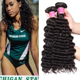 Julia Hair Unprocessed Virgin Brazilian Deep Wave Hair 3 Bundles Human Hair Weave