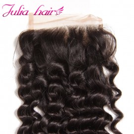 Julia Hair Deep Wave Lace Closure 100% Virgin Human Hair Deep Wave Hair Closure