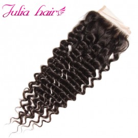 Julia Hair Deep Wave Lace Closure 100% Virgin Human Hair Deep Wave Hair Closure