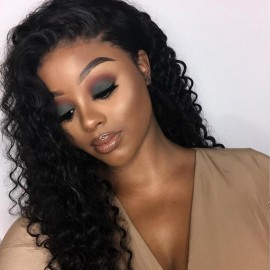Julia 4 Pcs Deep Wave Human Hair Weaves With 1 Pc Frontal Unprocessed Virgin Human Hair Deep Wave
