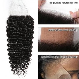 Julia Deep Wave 5x5 HD Lace Closure Human Hair Natural Color