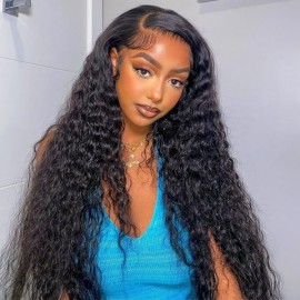 Julia Glueless HD Lace Wig Deep Wave Human Hair Wig Preplucked Hairline With Baby Hair 250% Density