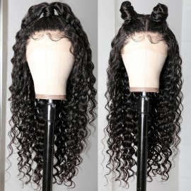 Julia Deep Wave Hair Lace Front Wig With Baby Hair 150% Density Deep Wave Brazilian Human Wigs Pre Plucked