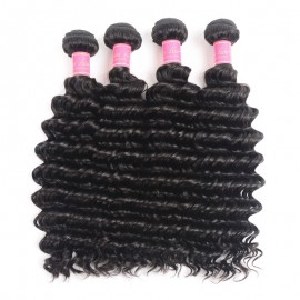 Julia 4pcs/Lot Virgin Peruvian Deep Wave Hair Weft Human Hair Extensions